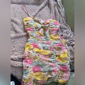 Floral bodycon dress spaghetti strap high quality